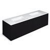 Mueble 4 cajones con lavabo de 2 senos 200cm acabado brillo Block COSMIC