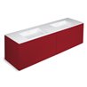 Mueble 4 cajones con lavabo de 2 senos 200cm acabado brillo Block COSMIC