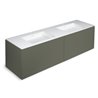 Mueble 4 cajones con lavabo de 2 senos 200cm acabado brillo Block COSMIC