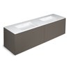 Mueble 4 cajones con lavabo de 2 senos 200cm acabado brillo Block COSMIC