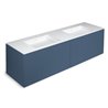 Mueble 4 cajones con lavabo de 2 senos 200cm acabado brillo Block COSMIC