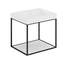 Mueble con estante fijo y lavabo mate 60cm The grid evo COSMIC