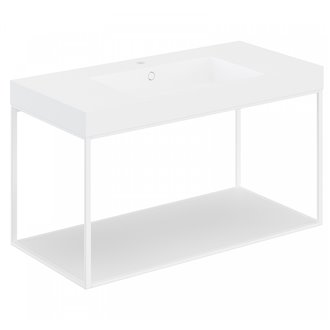 Mueble con estante fijo y lavabo mate 100cm The grid evo COSMIC