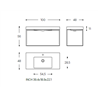 Mueble con estante fijo y lavabo mate 100cm The grid evo COSMIC