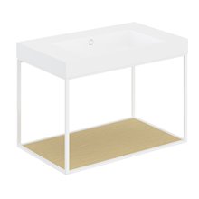 Mueble con estante fijo y lavabo mate 80cm The grid evo COSMIC