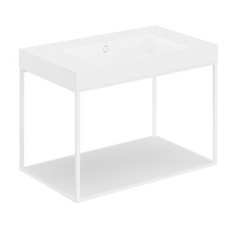 Mueble con estante fijo y lavabo mate 80cm The grid evo COSMIC