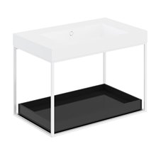 Mueble con estante deslizante y lavabo mate 80cm The grid evo COSMIC