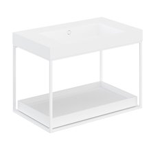 Mueble con estante deslizante y lavabo mate 80cm The grid evo COSMIC
