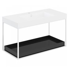 Mueble con estante deslizante y lavabo mate 100cm The grid evo COSMIC