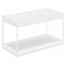 Mueble con estante deslizante y lavabo mate 100cm The grid evo COSMIC