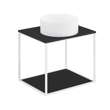 Conjunto de mueble con lavabo redondo y encimera negra 60 cm The Grid Evo Cosmic
