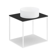 Conjunto de mueble con lavabo redondo y encimera negra 60 cm The Grid Evo Cosmic