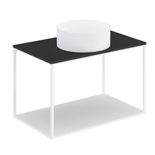 Conjunto de mueble con lavabo redondo y encimera negra 80 cm The Grid Evo Cosmic