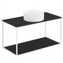 Conjunto de mueble con lavabo redondo y encimera negra 100 cm The Grid Evo Cosmic