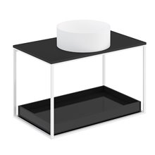 Conjunto de mueble con lavabo y encimera negra deslizante 80 cm The Grid Evo Cosmic