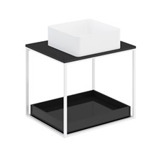 Conjunto de mueble con lavabo y encimera negra con estante 60 cm The Grid Evo Cosmic