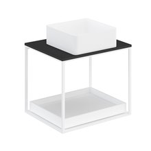Conjunto de mueble con lavabo y encimera negra con estante 60 cm The Grid Evo Cosmic