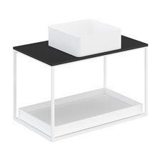 Conjunto de mueble con lavabo y encimera negra con estante 80 cm The Grid Evo Cosmic