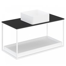 Conjunto de mueble con lavabo y encimera negra con estante 100 cm The Grid Evo Cosmic