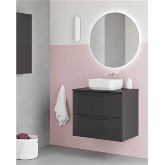 Mueble de ba&ntilde;o con lavabo cer&aacute;mico sobre encimera 70cm Love Royo