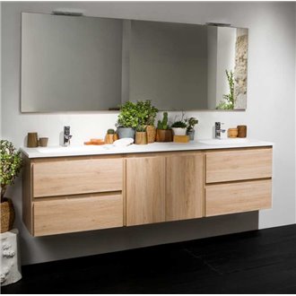 Mueble Life 4 cajones con m&oacute;dulo central 2 LAVABOS B10