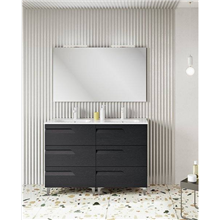 Mueble de baño 6 cajones con lavabo cerámico 2 senos 120cm Vitale Royo