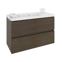 Mueble con lavabo resina 100cm Roble chocolate B-Box BATH+