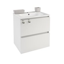 Mueble con lavabo porcelana rectangular 60cm Blanco B-Box BATH+