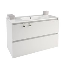 Mueble con lavabo porcelana rectangular 100cm Blanco B-Box BATH+