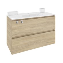 Mueble con lavabo porcelana rectangular 100cm Roble nature B-Box BATH+