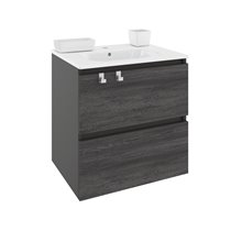 Mueble con lavabo porcelana rectangular 60cm Antracita B-Box BATH+