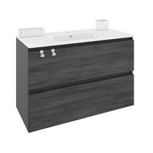 Mueble con lavabo porcelana rectangular 100cm Antracita B-Box BATH+