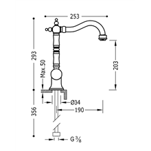 Grifo de lavabo monomando CLASIC - TRES