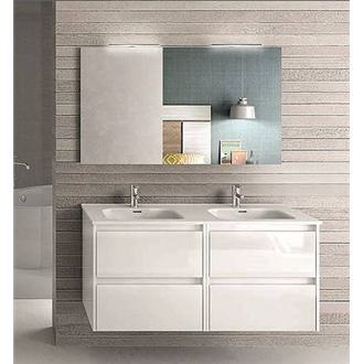 Mueble de ba&ntilde;o 4 cajones con lavabo cer&aacute;mico dos senos 120cm Sansa Royo