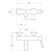Grifo monomando para bañera y ducha ARENA Källa