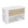Mueble con lavabo porcelana 100cm Blanco-Roble nature/Blanco B-Smart BATH+