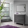 Mueble con lavabo y espejo GRIS CENIZA - IBERODEPOT