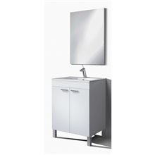 Mueble con lavabo y espejo BLANCO PURO - IBERODEPOT