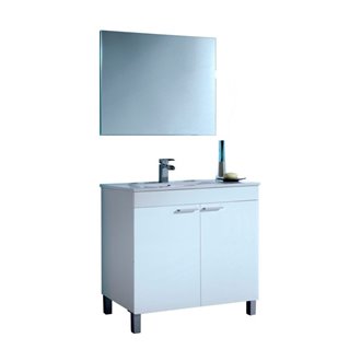 Mueble con lavabo y espejo PMMA Blanco - IBERODEPOT