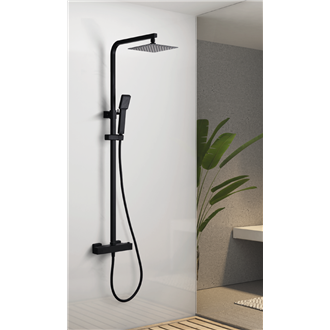 Columna termost&aacute;tico ducha negro mate Imex Vigo 