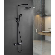Conjunto de ducha termostática de color negro mate Kent IMEX
