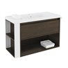 Mueble con lavabo resina 100cm Roble chocolate/Blanco B-Smart BATH+