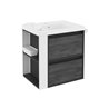 Mueble con lavabo resina 60cm Antracita-Frontal pizarra nature/Blanco 2 cajones B-Smart BATH+