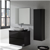 Pack mueble de ba&ntilde;o negro y lavabo Glass Line Sanchis