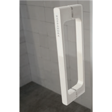 Mampara angular puerta corredera Glasé blanca transparente Kassandra