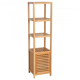Columna de ba&ntilde;o con estantes HomCom