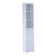 Columna de baño con estantes blanca HomCom