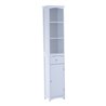 Columna de ba&ntilde;o con estantes blanca HomCom