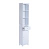Columna de ba&ntilde;o con estantes blanca HomCom