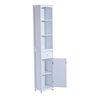 Columna de ba&ntilde;o con estantes blanca HomCom